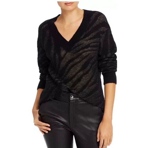 Rag & Bone Germain Metallic Zebra Striped Sweater - Picture 1 of 6